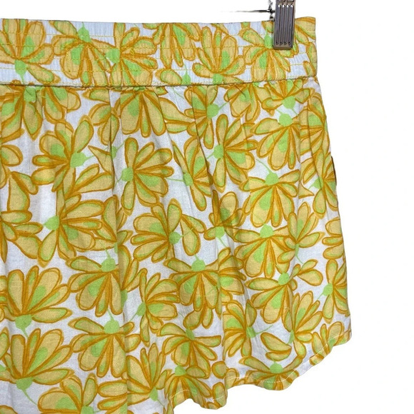 Zara‎ Cream Yellow Retro Floral Pull On Board Shorts Yellow Size XS - Picture 6 of 9